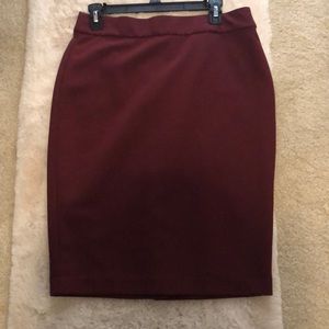 Maroon pencil skirt